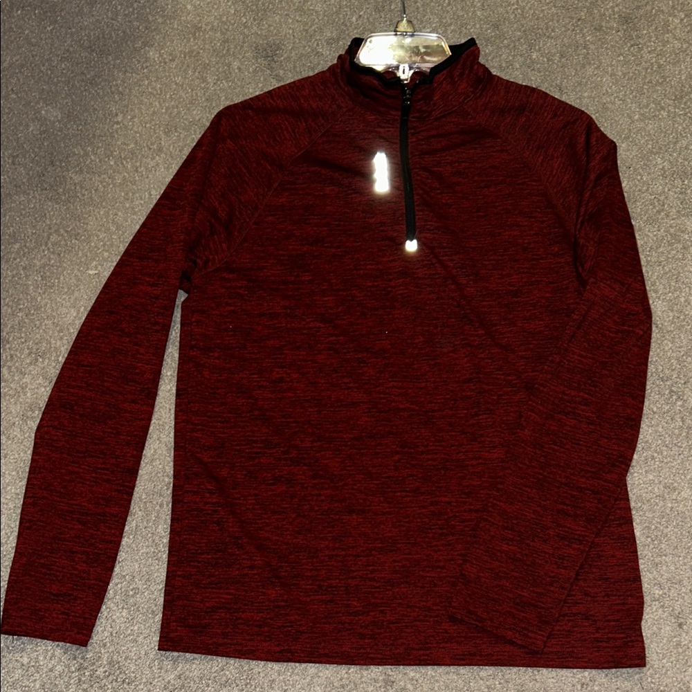 Reebok Red and Black Quarter-Zip Pullover